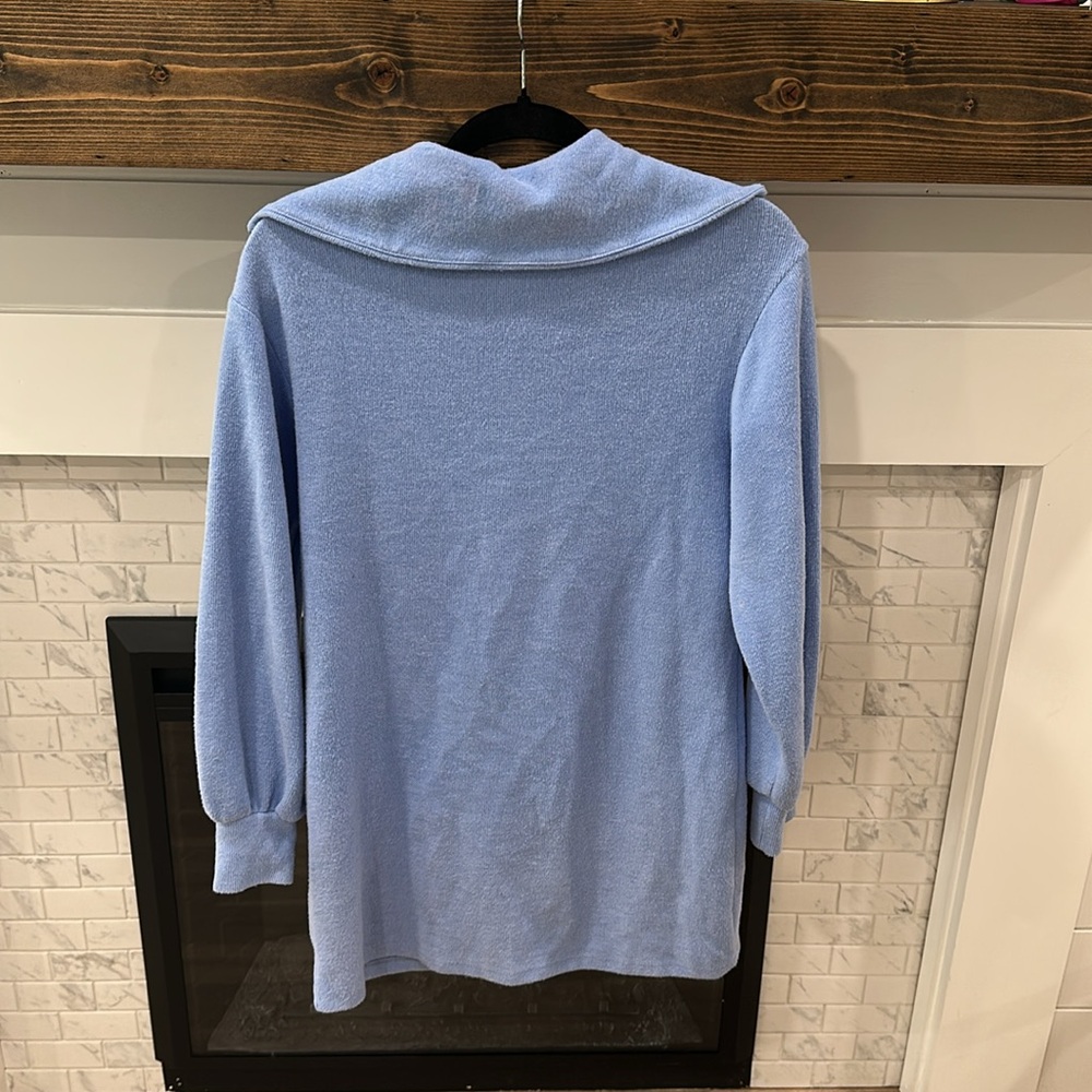 Zara light blue Soft High Collar Quarter Zip Dress 2 for $20 - Picture 5 of 6